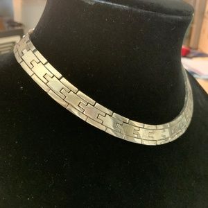 Modern Style 16” Sterling Silver Link Collar Necklace 137 Grams
